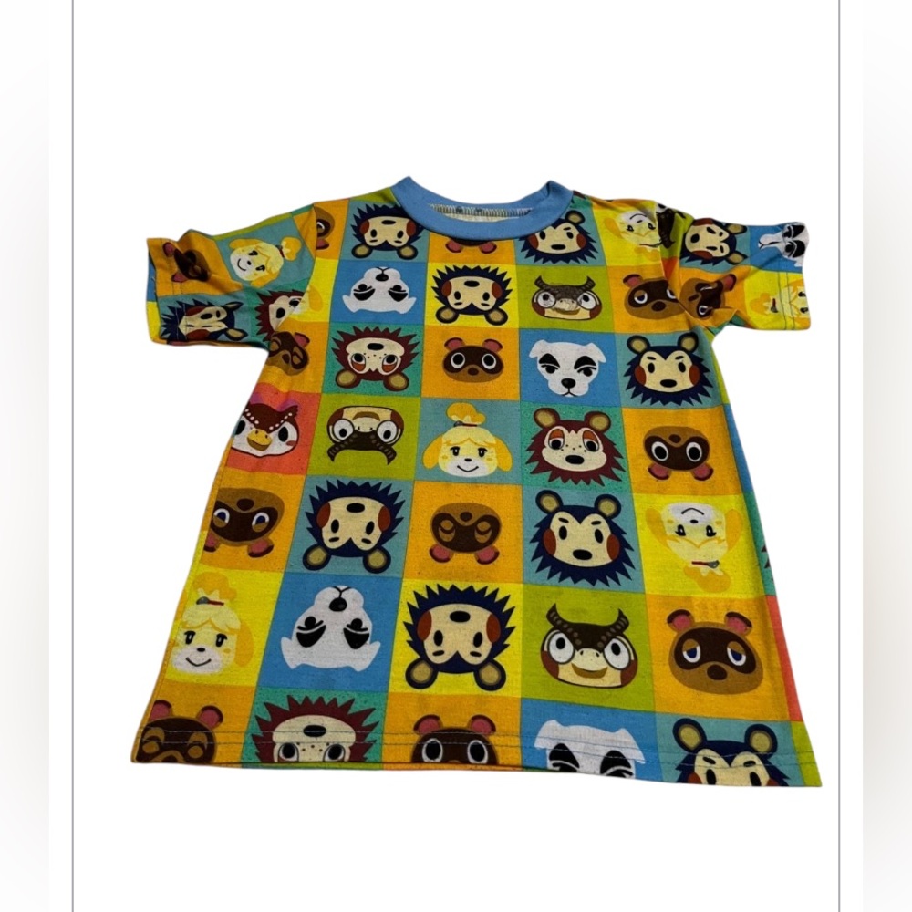 (8) Multi-coloured Animal Crossing New Horizons cotton t-shirt